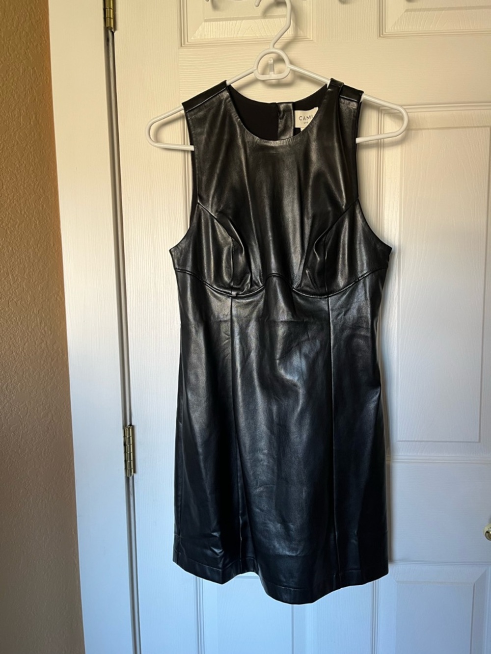 Cami NYC Juvia Vegan Leather Black Mini Dress